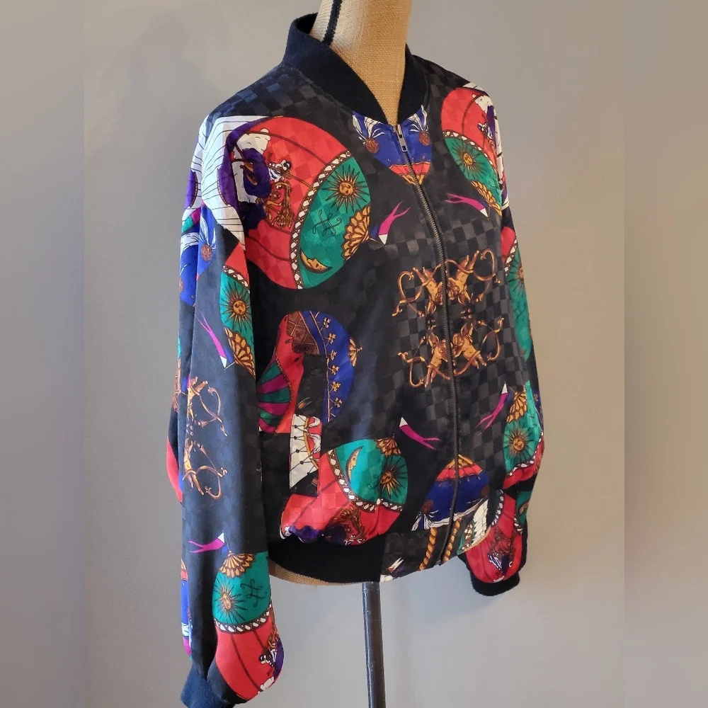 GDT too Vintage 80s Polyester Bomber Jacket One Size